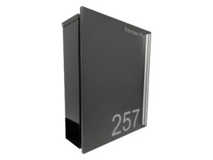 Letterbox with newspaper holder black medium