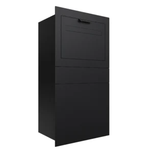 Monaco Black Paket- & Briefkasten – Zaun/Ziegelmauer