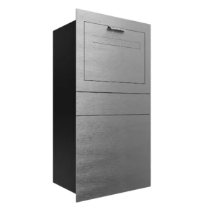 Monaco Briefkasten aus gebürstetem Edelstahl in Marine-Qualität - Zaun/Mauer