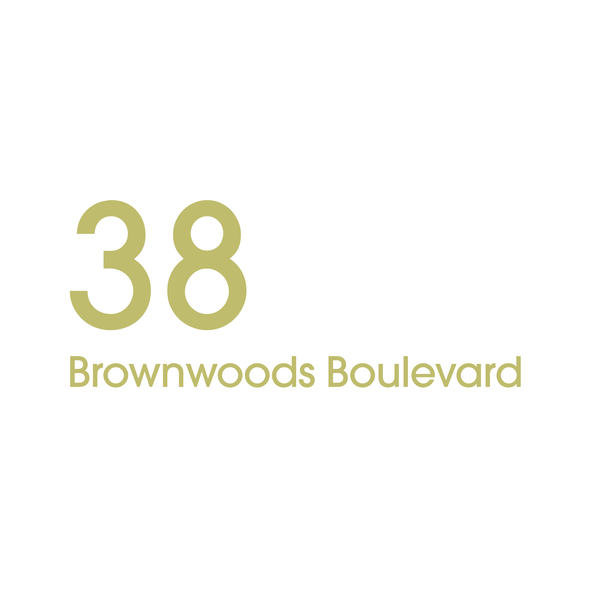 D2 Address Decal Sticker - Large in gold and number on the left