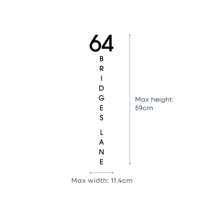 D6 Address Decal Sticker - Vertical Medium dimensions