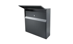 Manilla Wall Mounted Letterbox - Anthracite side view