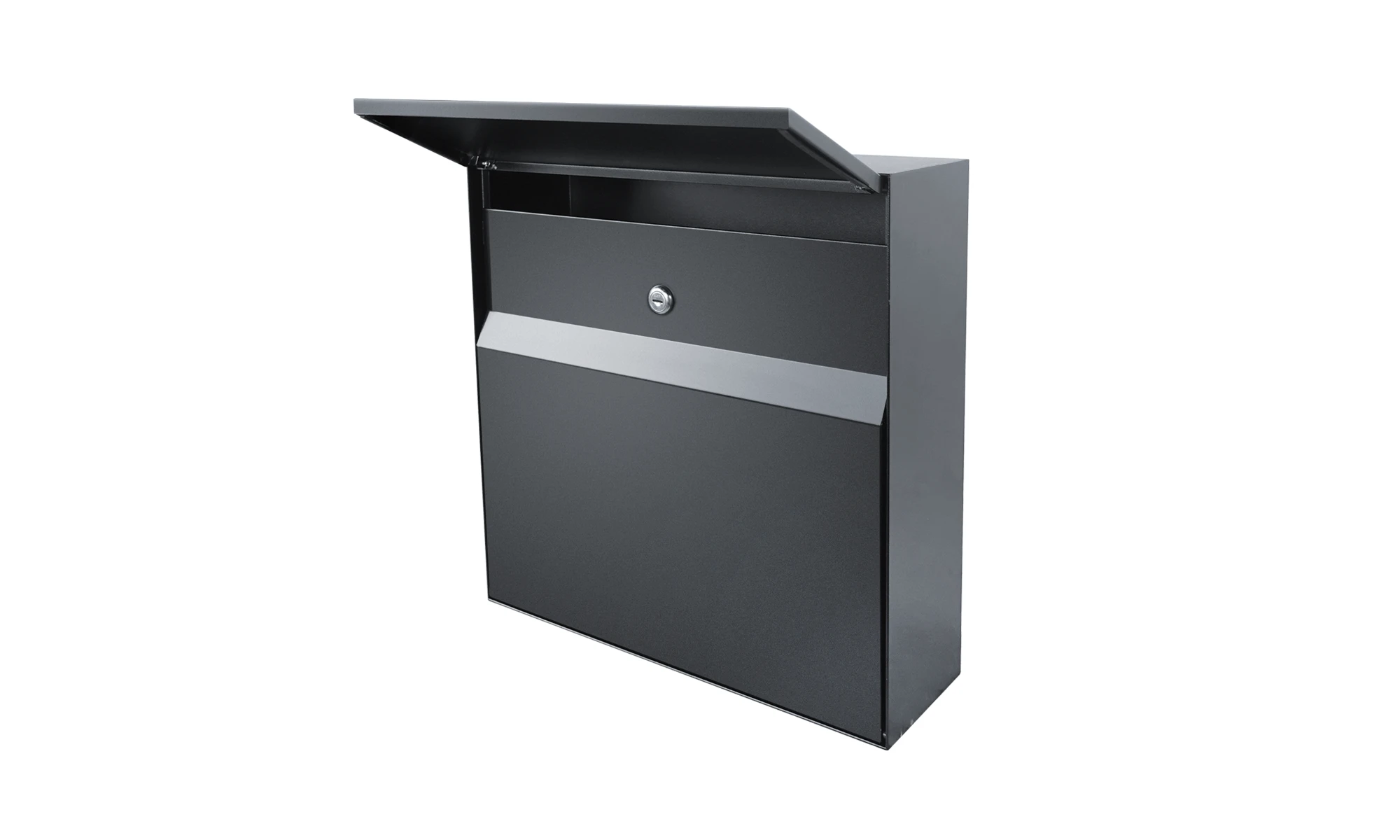 Manilla Wall Mounted Letterbox - Anthracite side view
