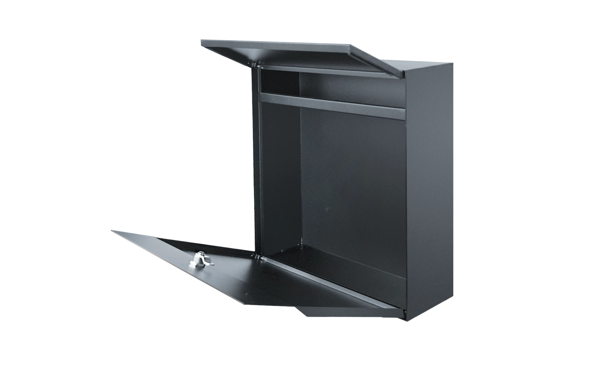 Manilla Wall Mounted Letterbox - Anthracite side view