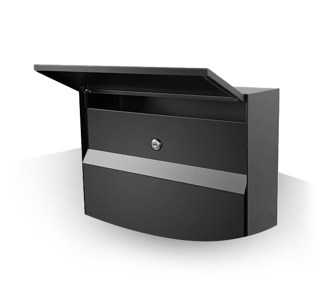 Manilla Wall Mounted Letterbox - Black