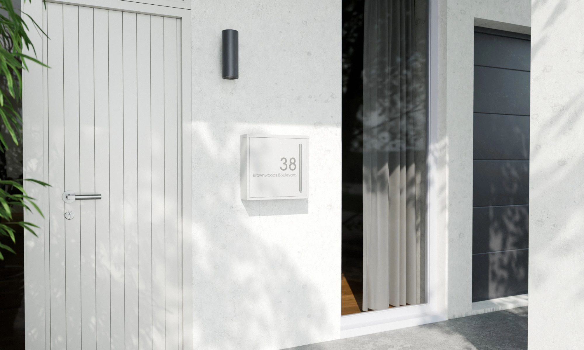Milan 8188 Letterbox Modern House White B
